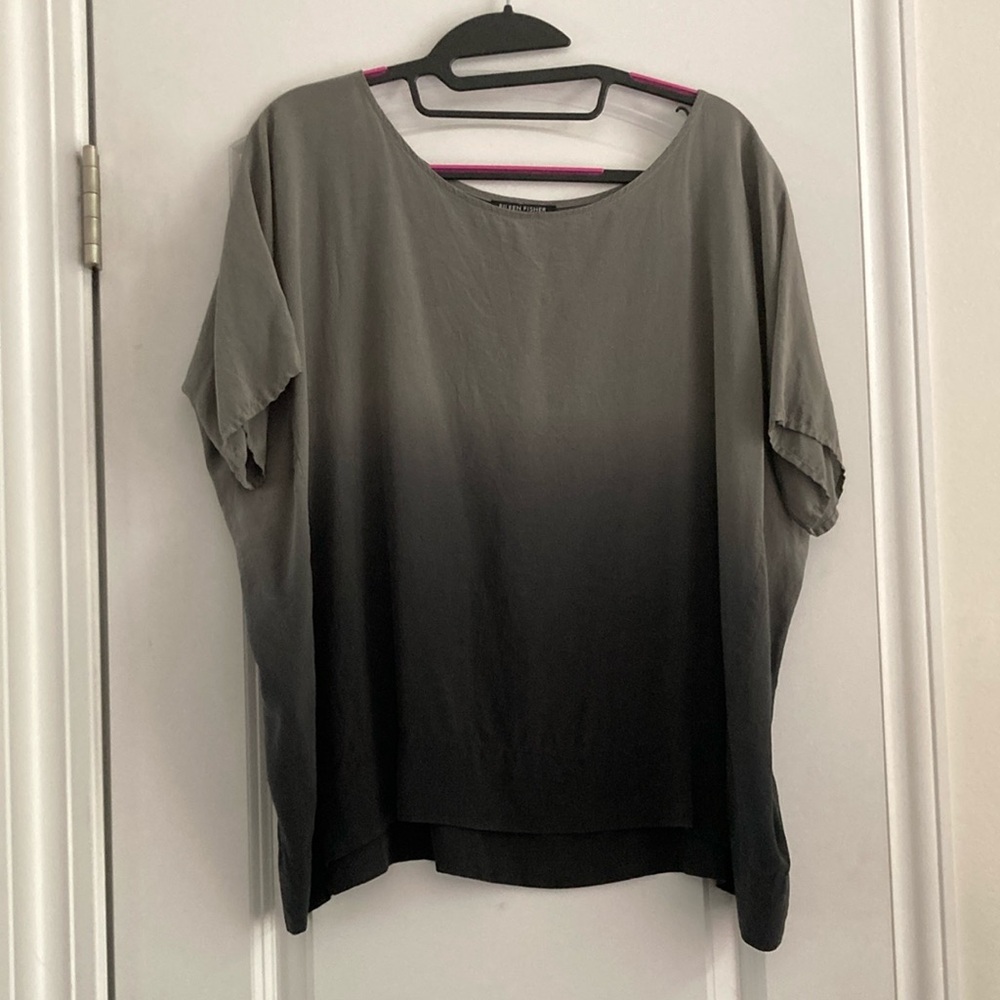 Eileen Fisher Gray Ombré Silk Women's Top XS